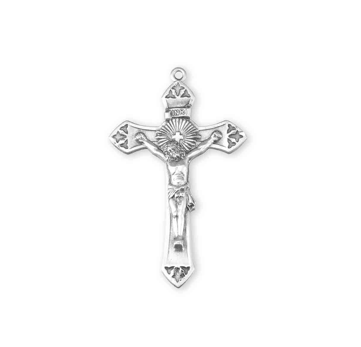 Cross Burst Sterling Silver Crucifix