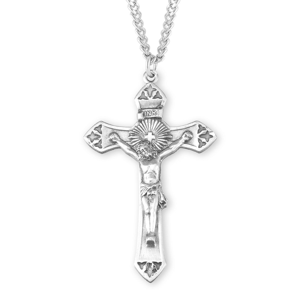 Cross Burst Sterling Silver Crucifix