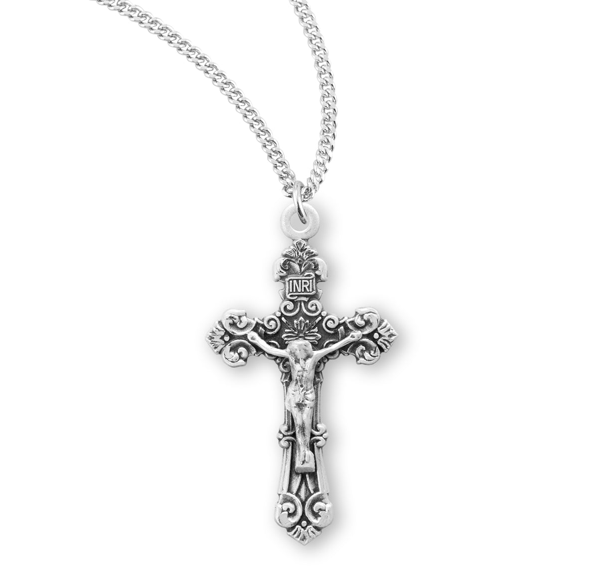 Sterling Silver Fancy Filigree Crucifix