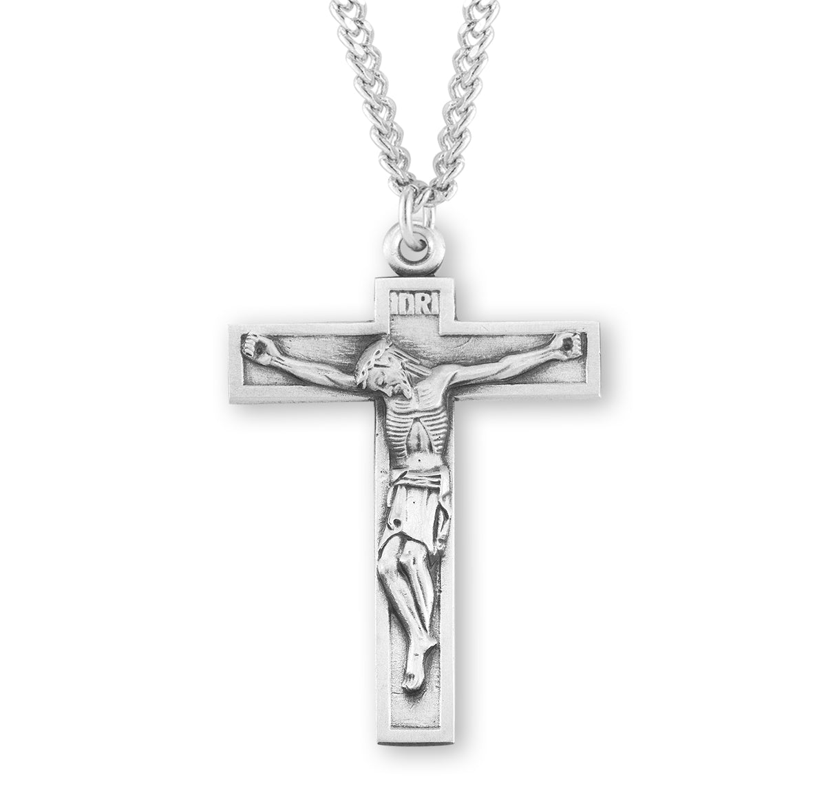 Short Top Sterling Silver Crucifix