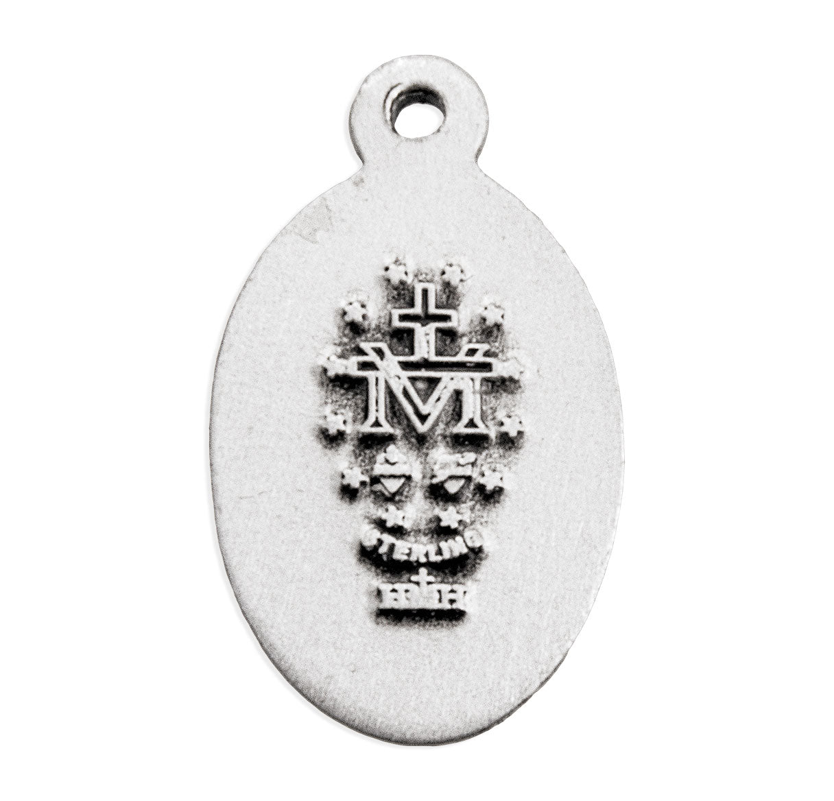 Sterling Silver Scalloped Oval Miraculous Medal
