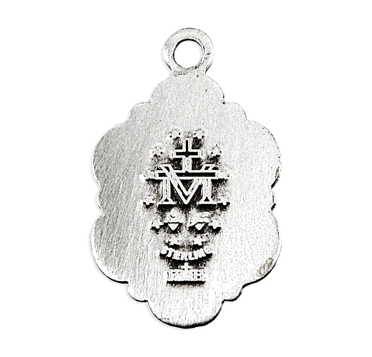 Sterling Silver Oval Fancy Edge Miraculous Medal