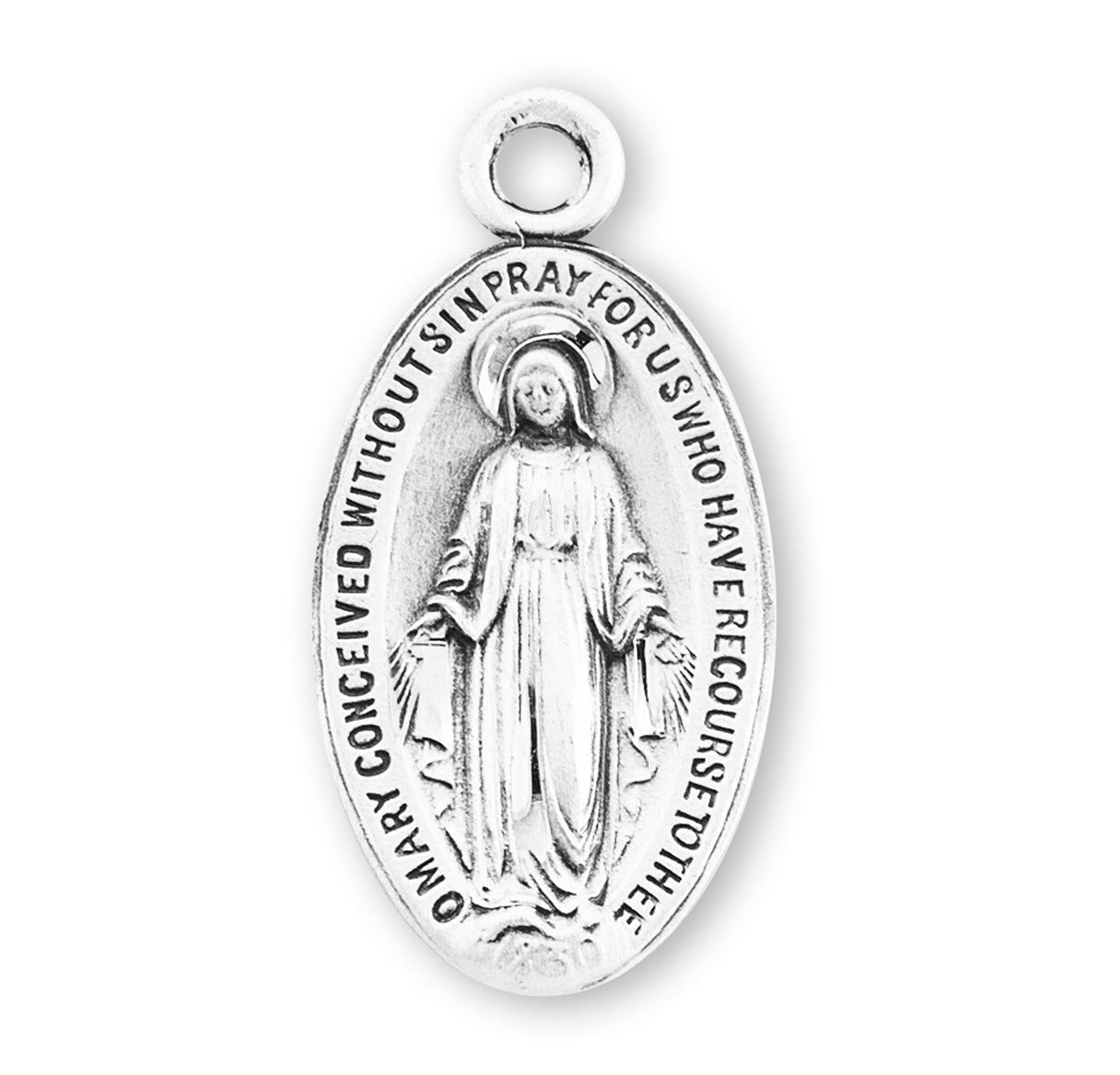 Sterling Silver Oval Miraculous Medal