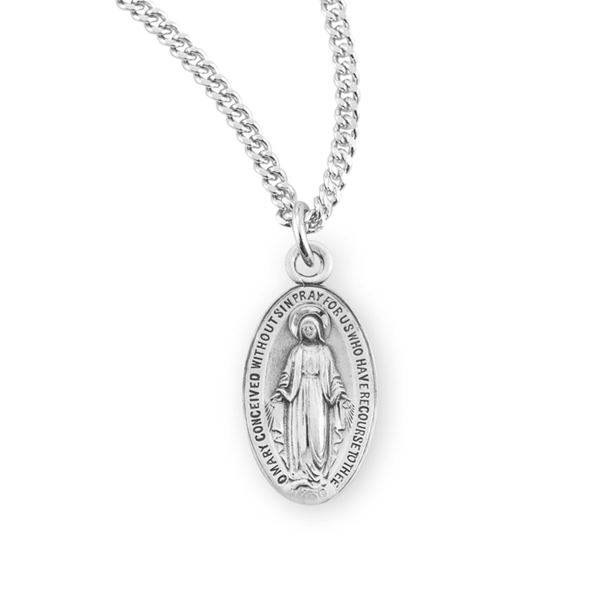 Sterling Silver Oval Miraculous Medal