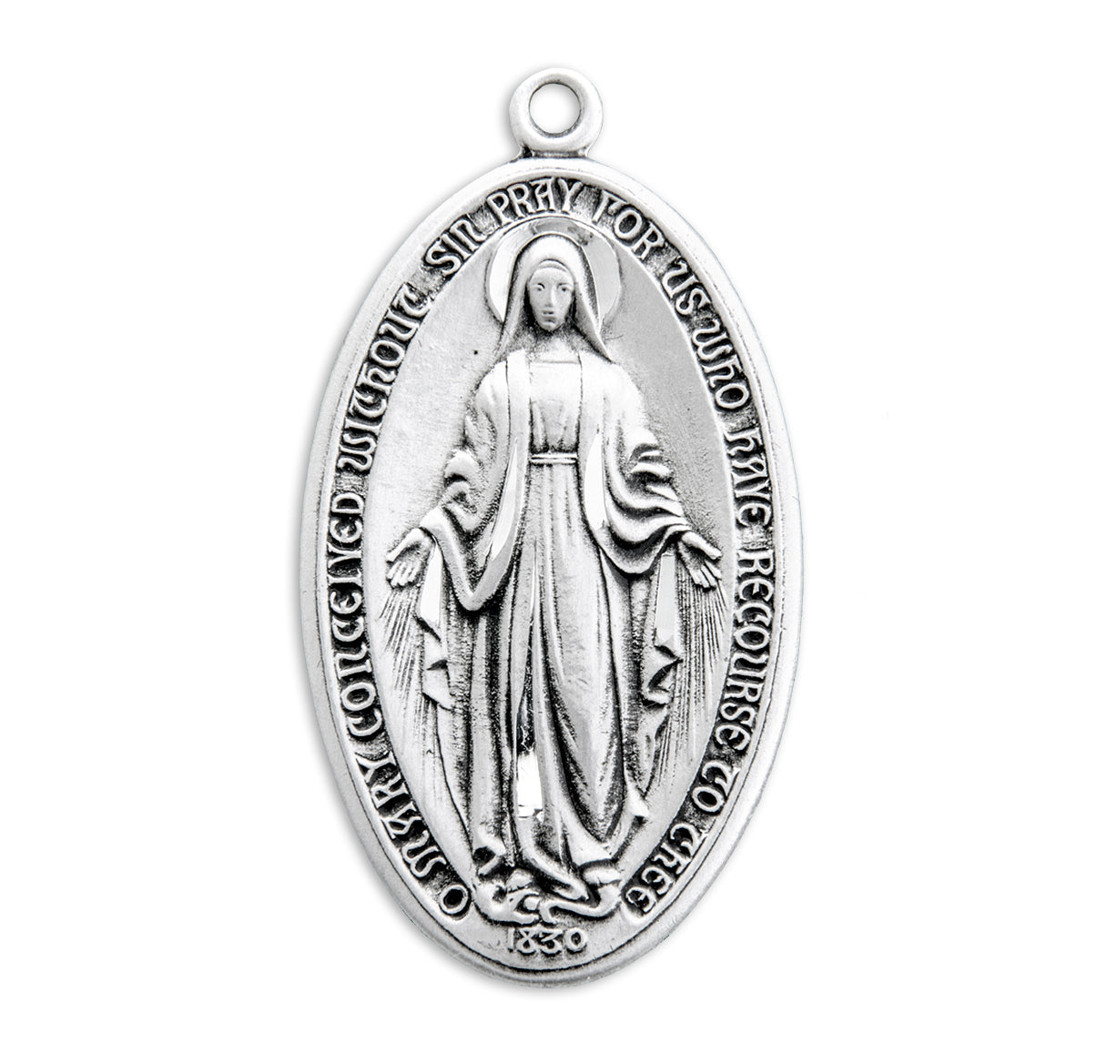 Sterling Silver Oval Miraculous Medal