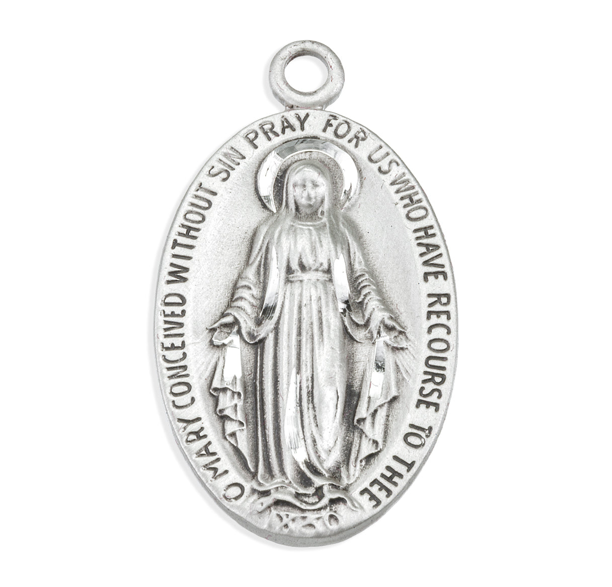 Sterling Silver Oval Miraculous Medal