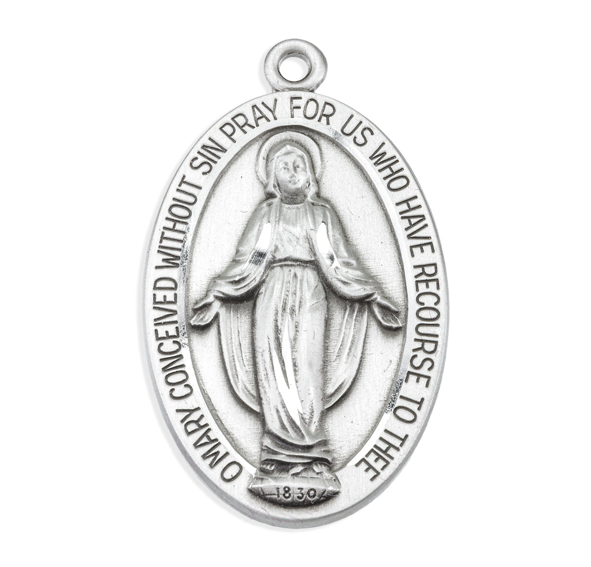 Sterling Silver Oval Miraculous Medal