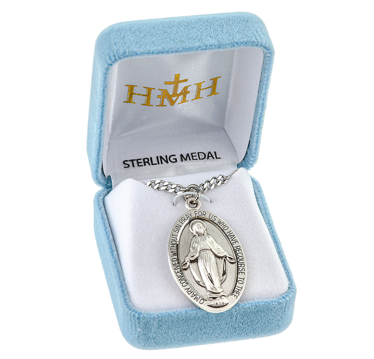 Sterling Silver Oval Miraculous Medal