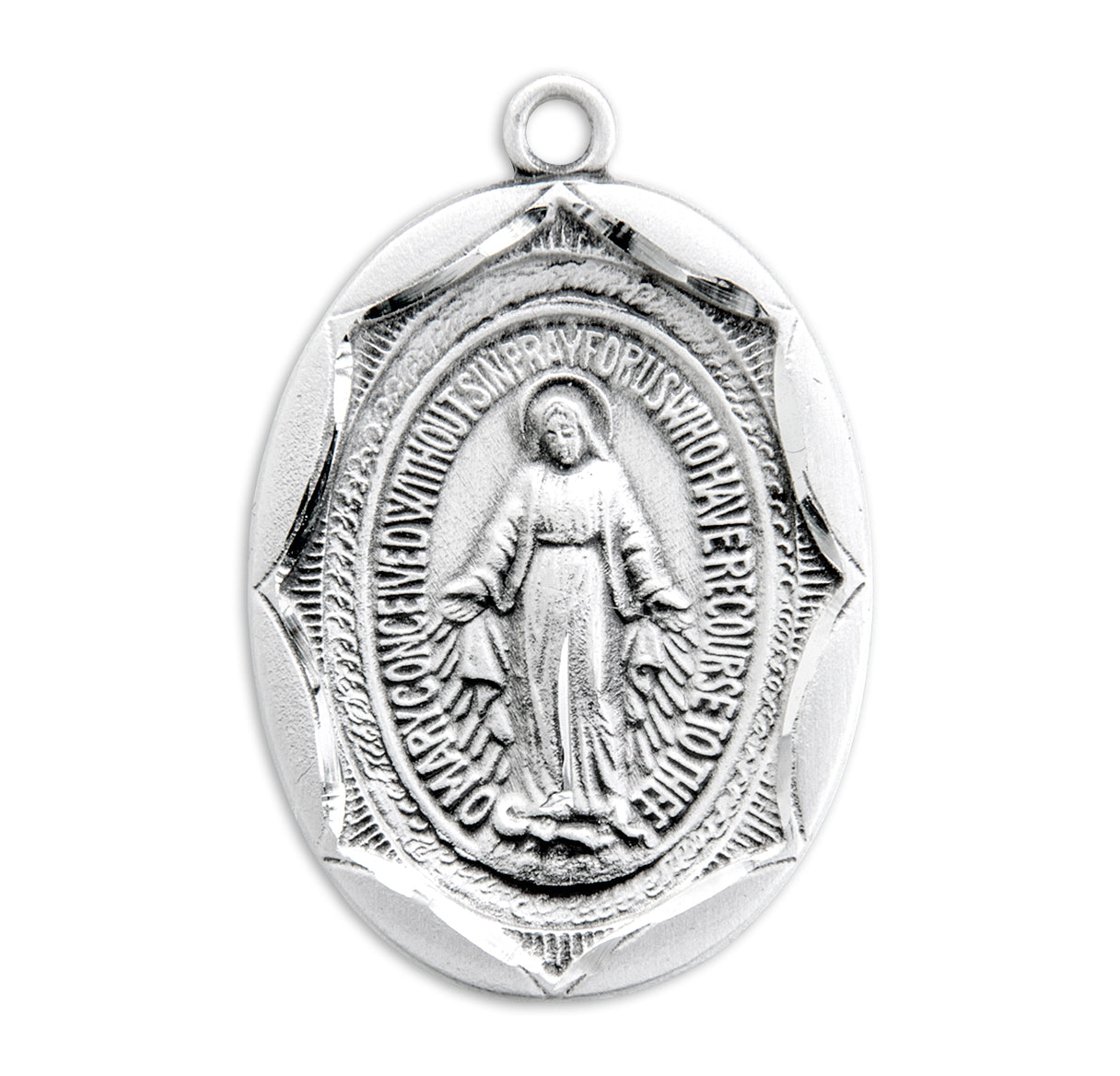 Sterling Silver Oval Miraculous Medal