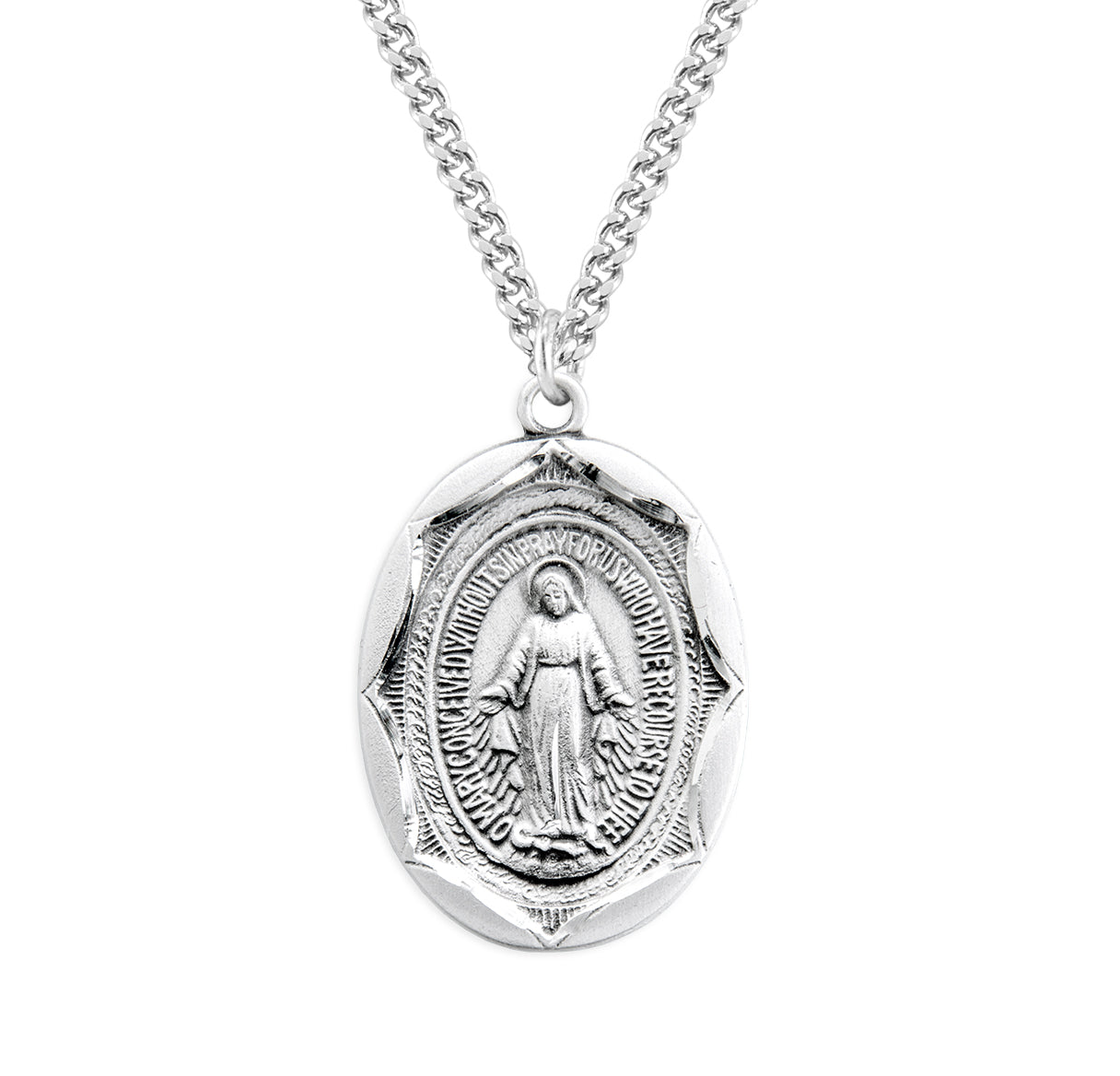 Sterling Silver Oval Miraculous Medal