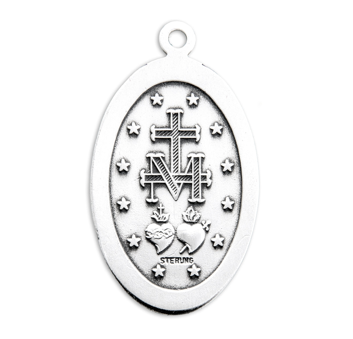 Sterling Silver Spanish Oval Miraculous Medal