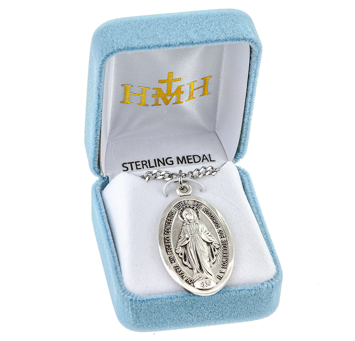 Sterling Silver Spanish Oval Miraculous Medal