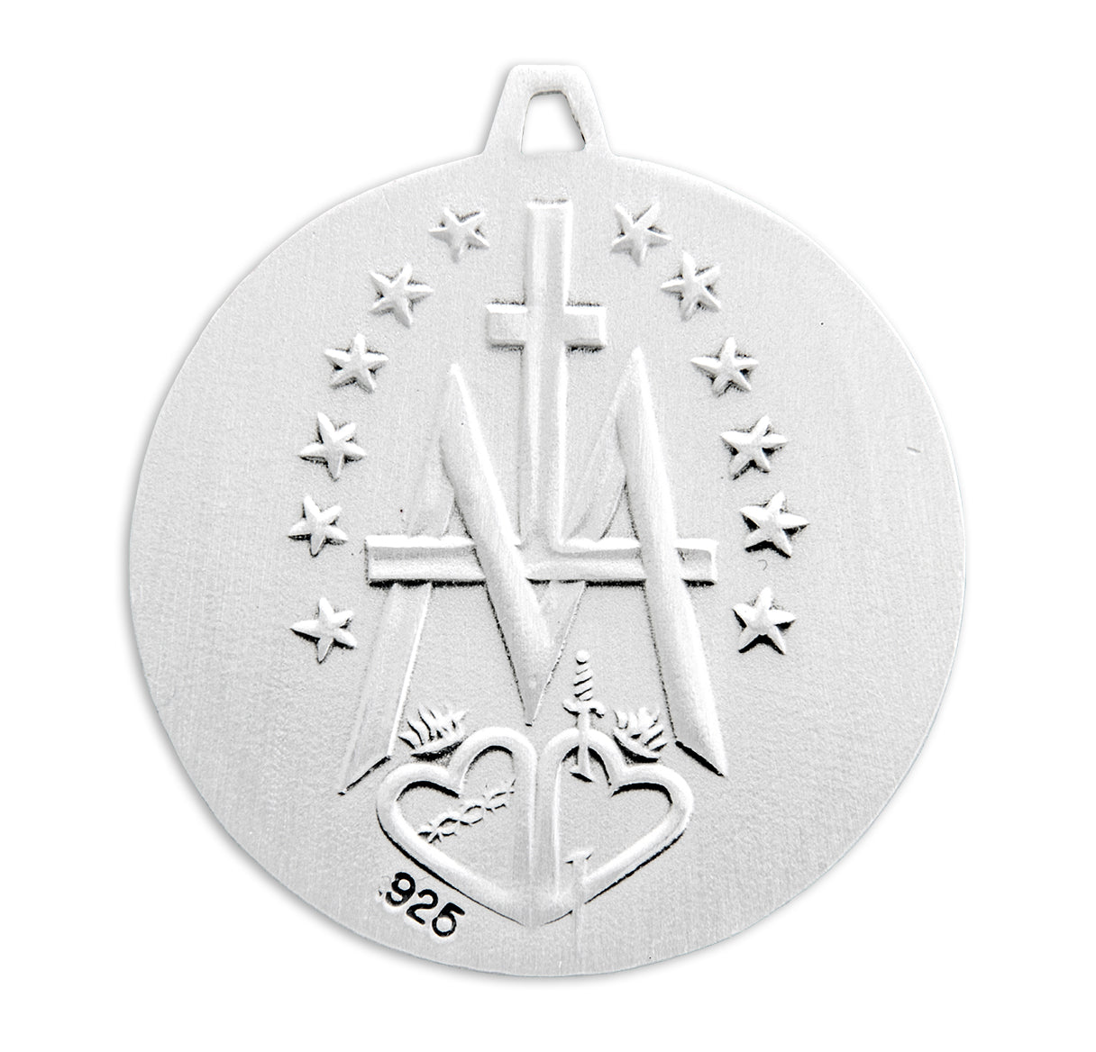 Sterling Silver Round Contemporary Miraculous Medal