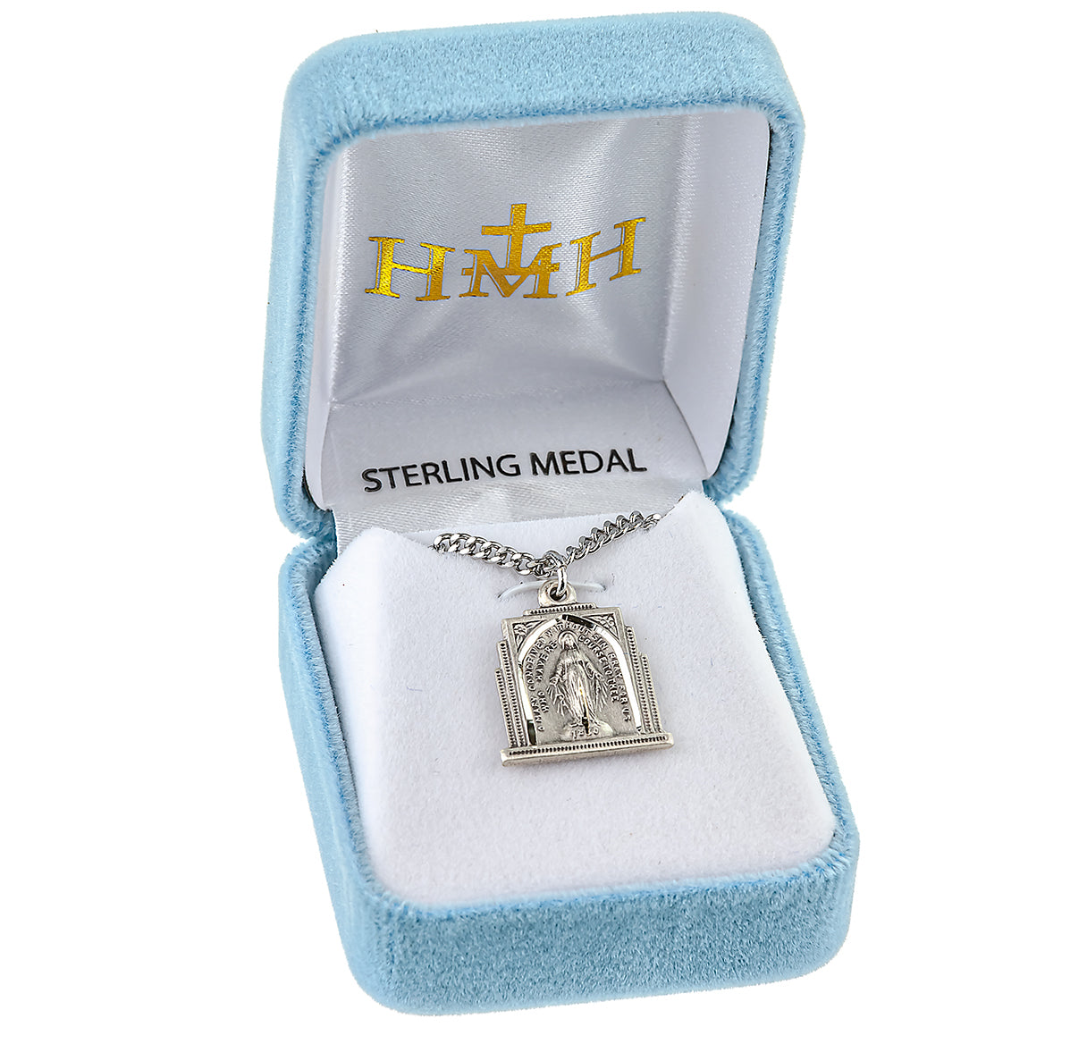 Sterling Silver Fancy Enameled Miraculous Medal