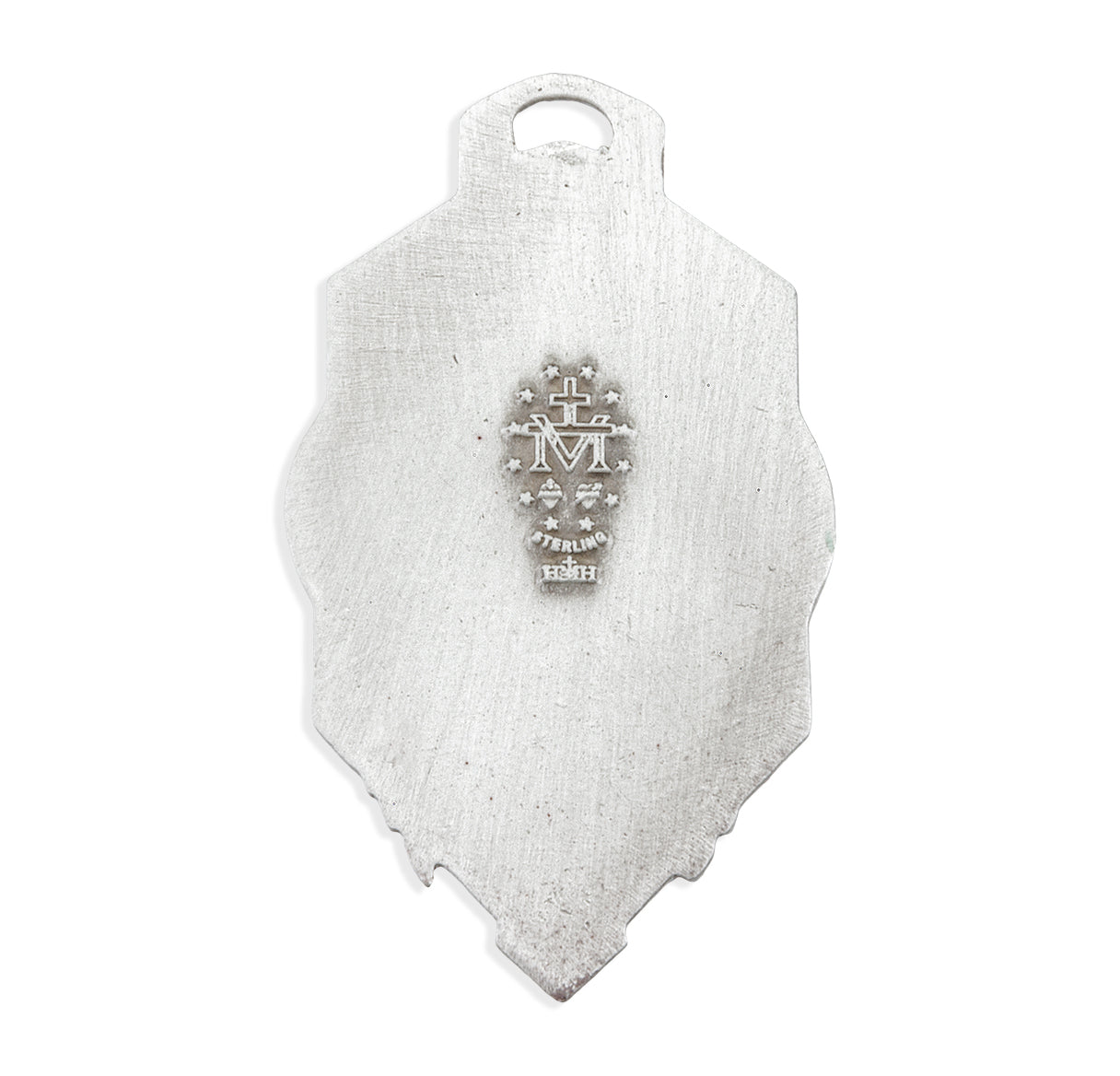 Sterling Silver Miraculous Medal in a Flower Frame