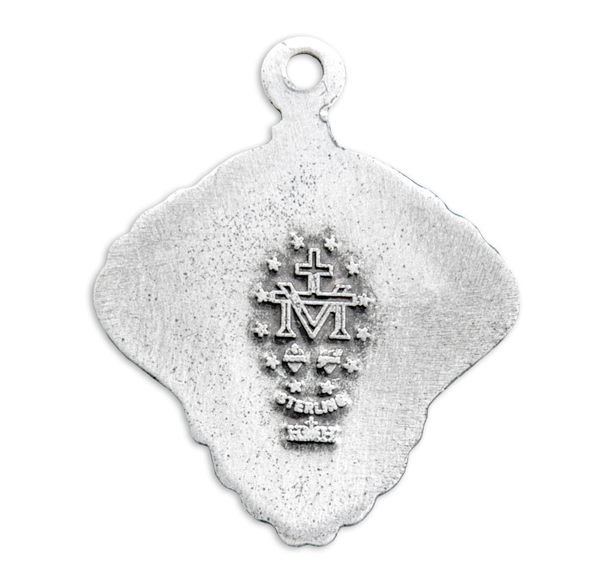 Sterling Silver Miraculous Medal with Baroque Scrolling Border