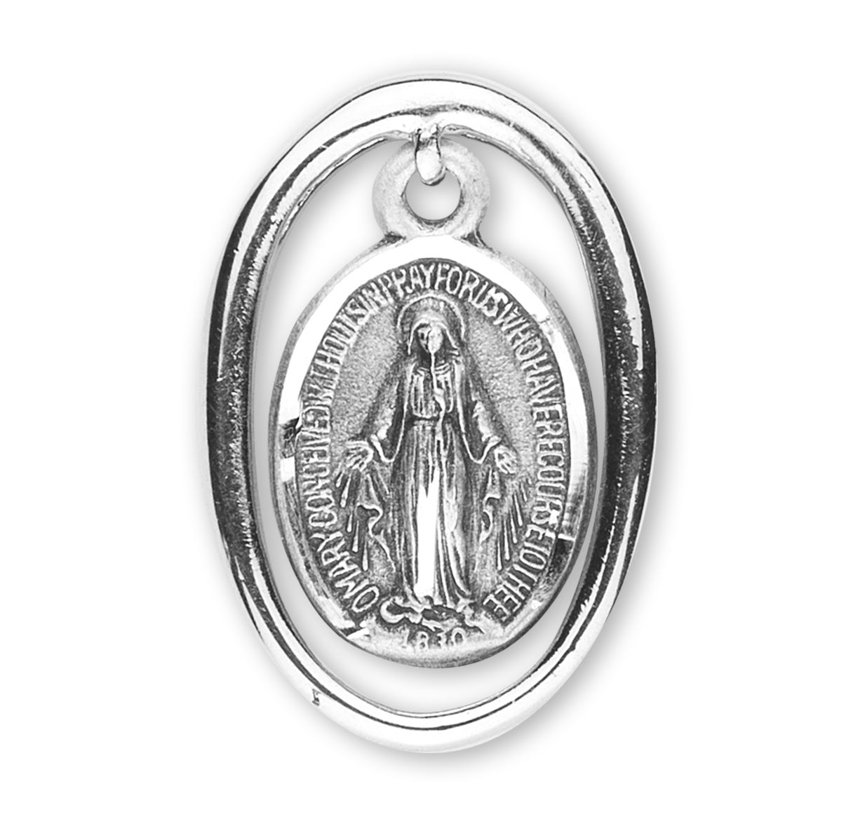 Sterling Silver Oval Miraculous Medal