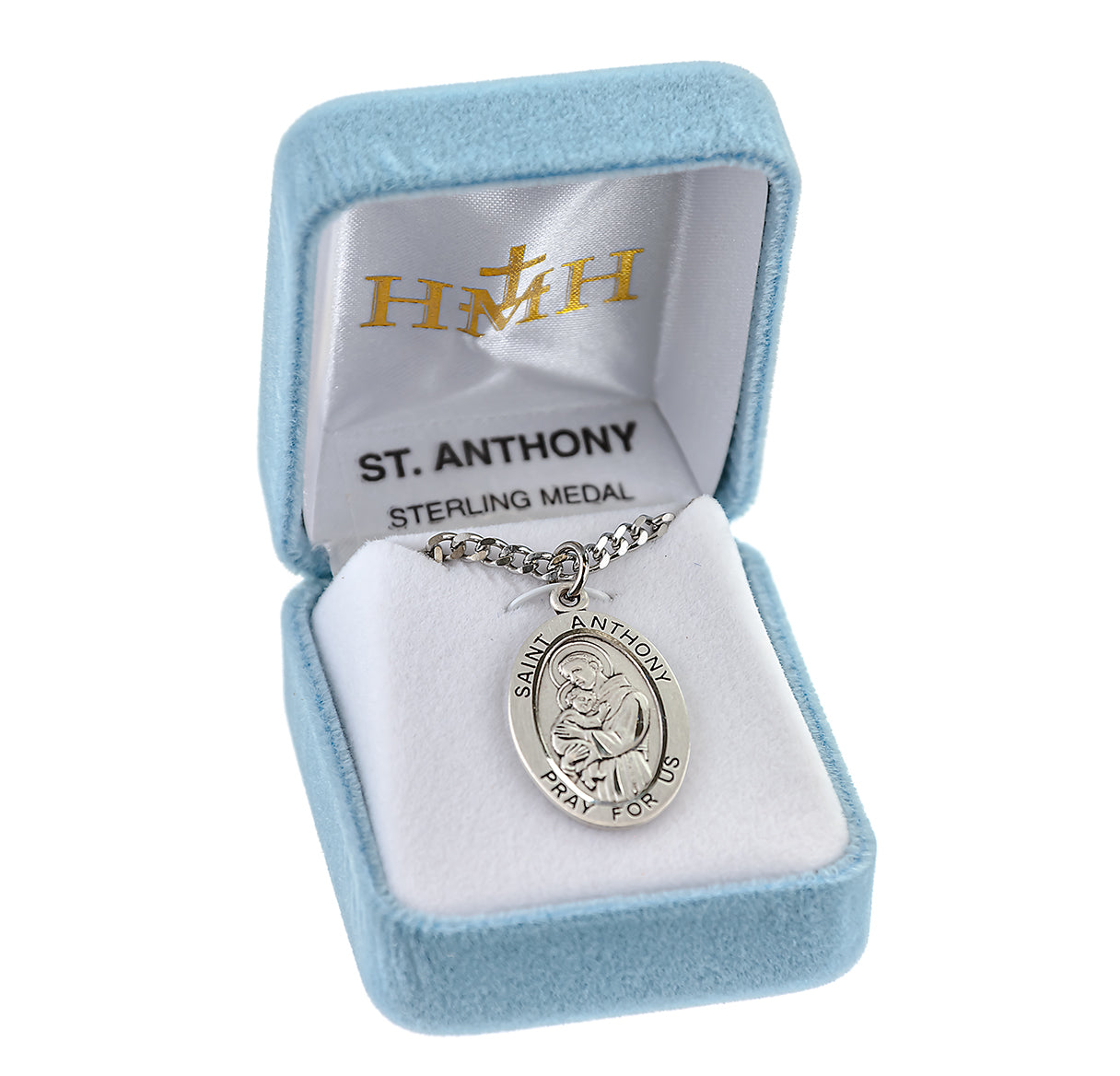 Patron Saint Augustine Oval Sterling Silver Medal