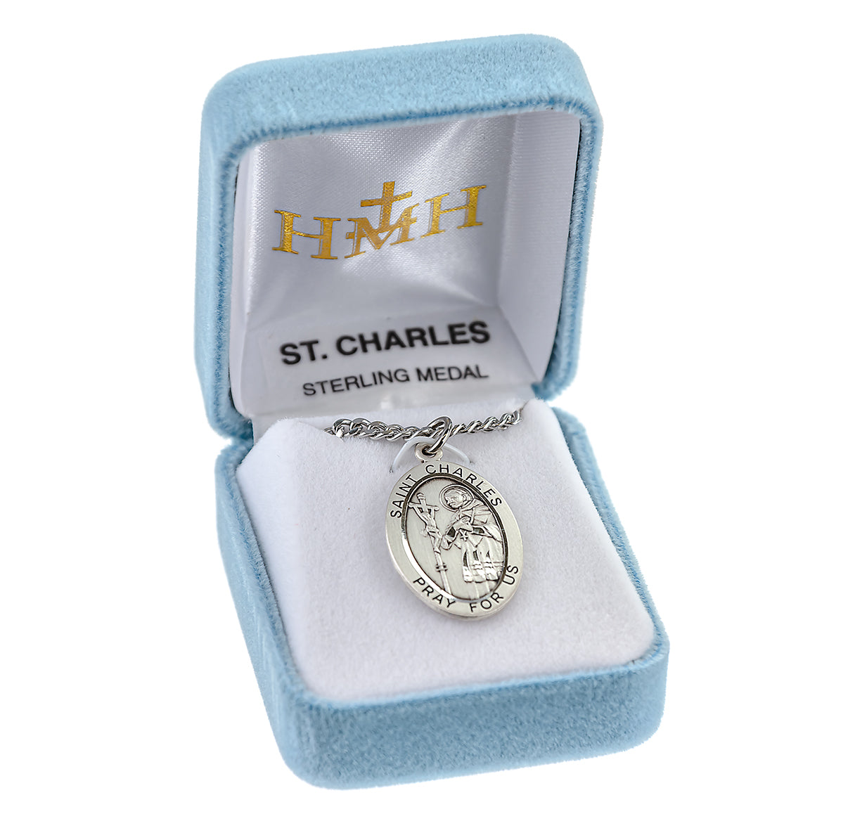 Patron Saint Charles Oval Sterling Silver Medal