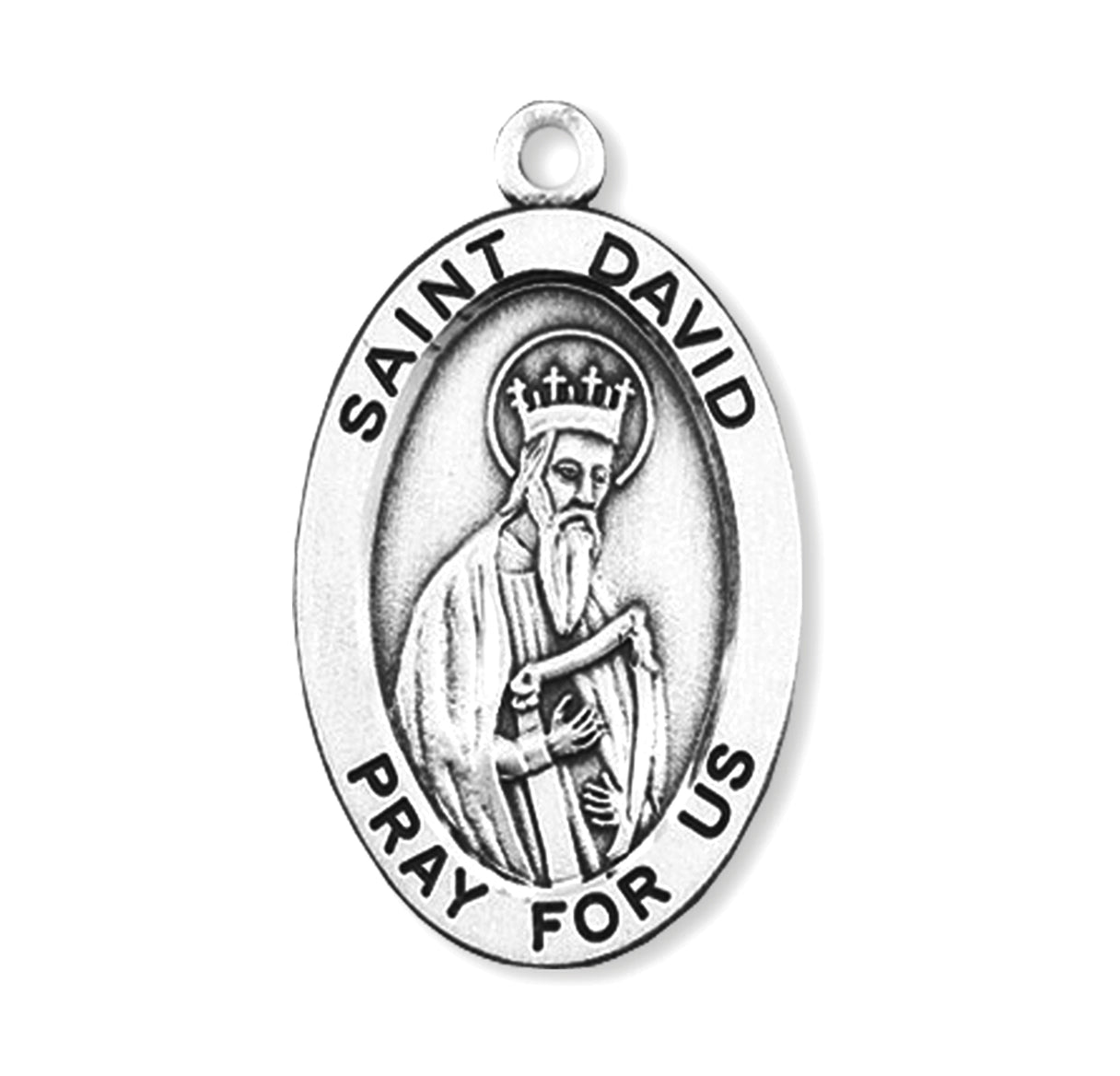 Patron Saint David Oval Sterling Silver Medal