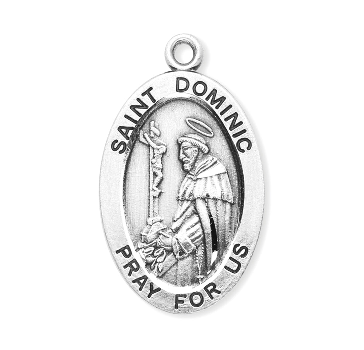 Patron Saint Dominic Oval Sterling Silver Medal