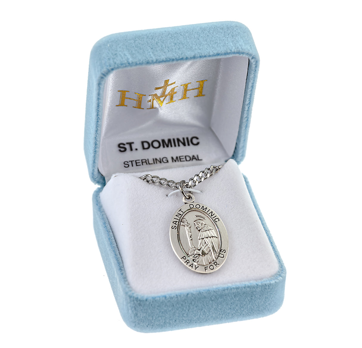 Patron Saint Dominic Oval Sterling Silver Medal