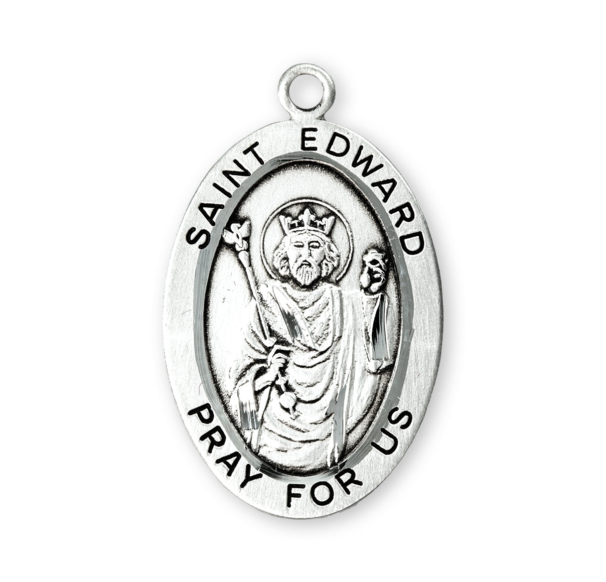 Patron Saint Edward Oval Sterling Silver Medal