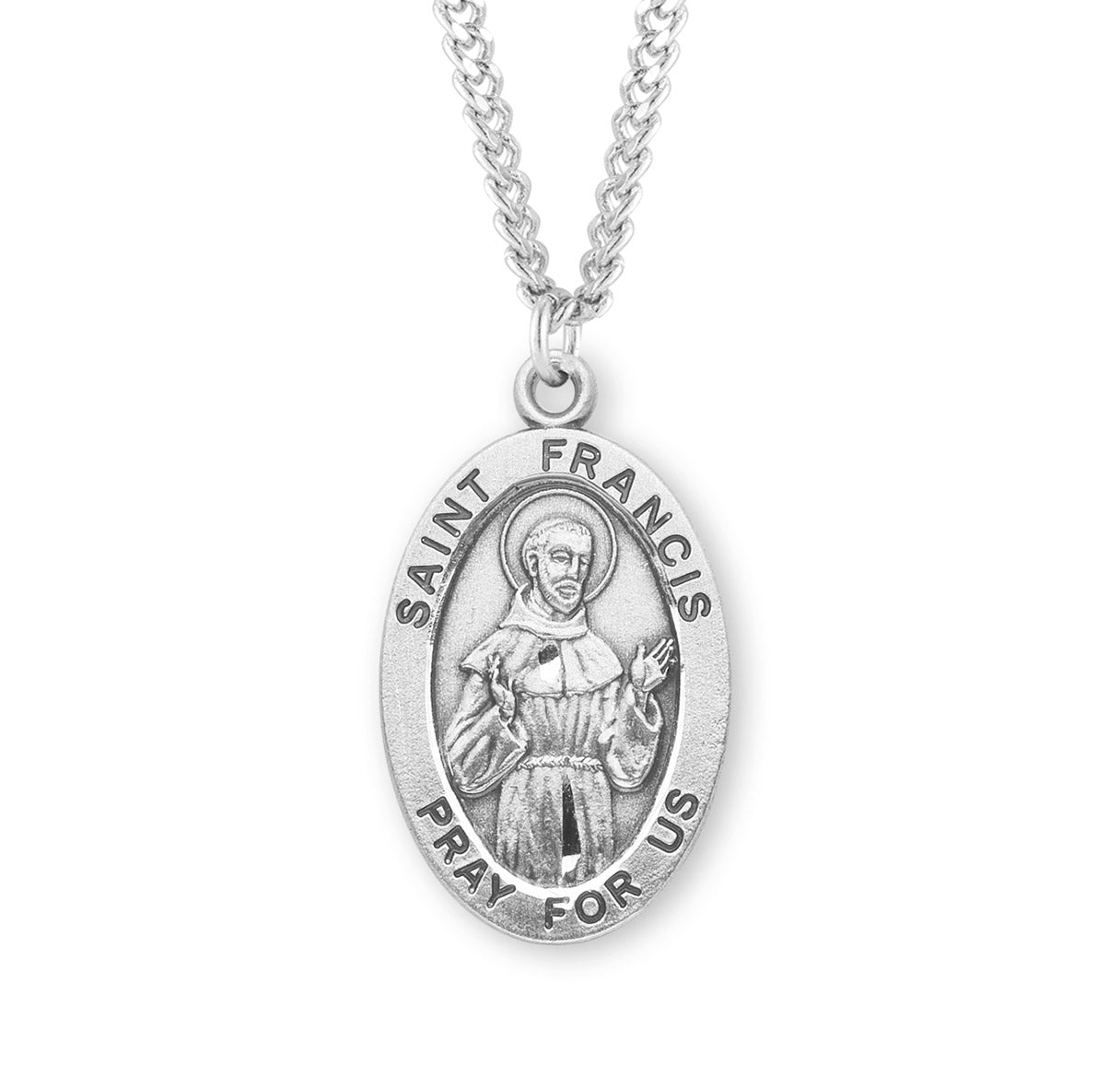 Patron Saint Francis of Assisi Oval Sterling Silver Medal – The ...