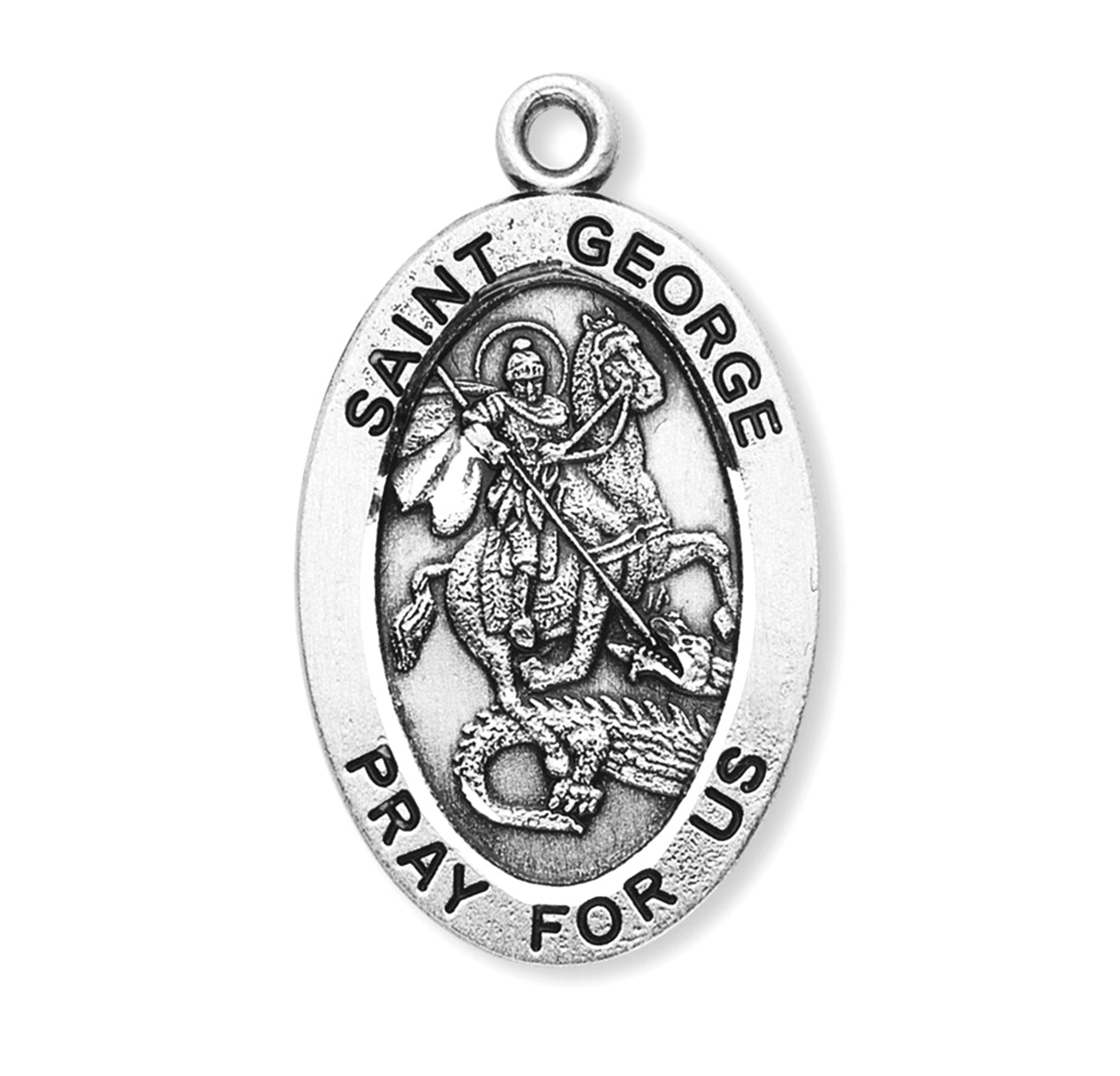 Patron Saint George Oval Sterling Silver Medal