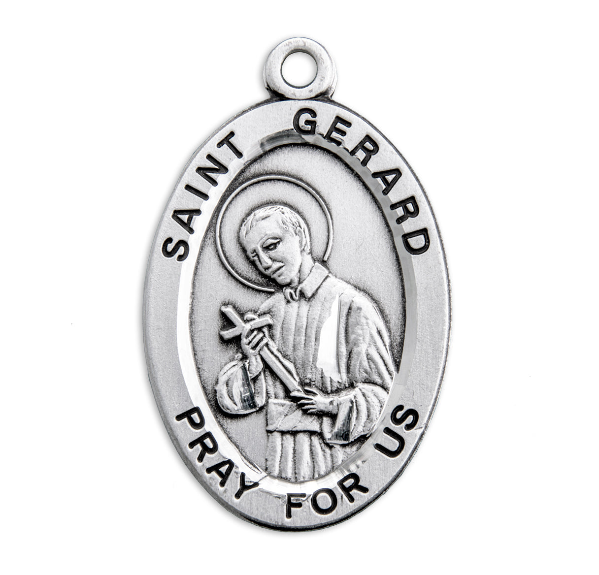 Patron Saint Gerard Oval Sterling Silver Medal