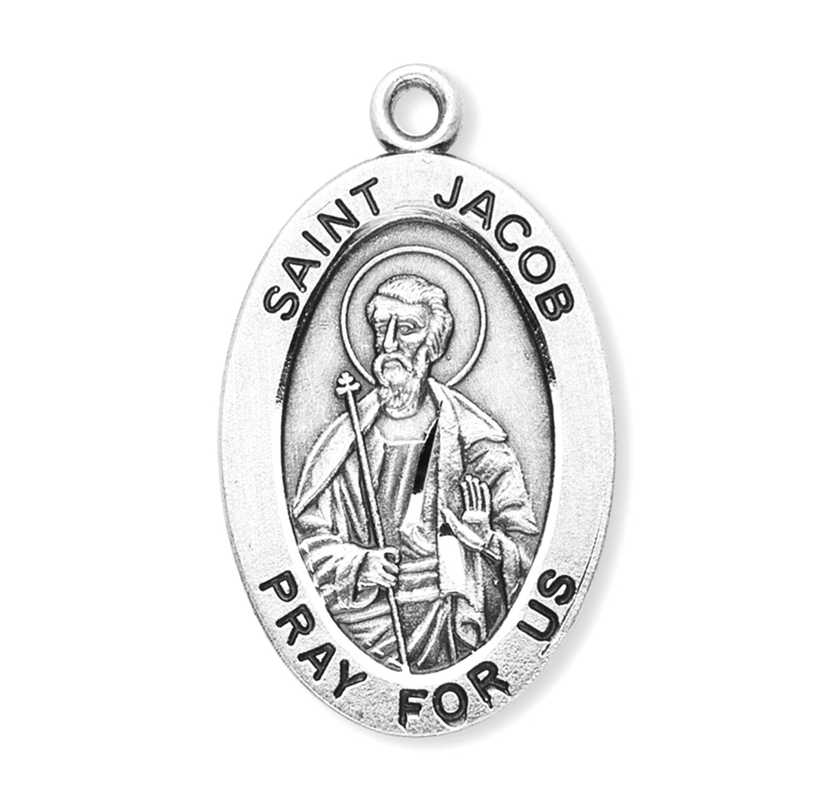 Patron Saint Jacob Oval Sterling Silver Medal