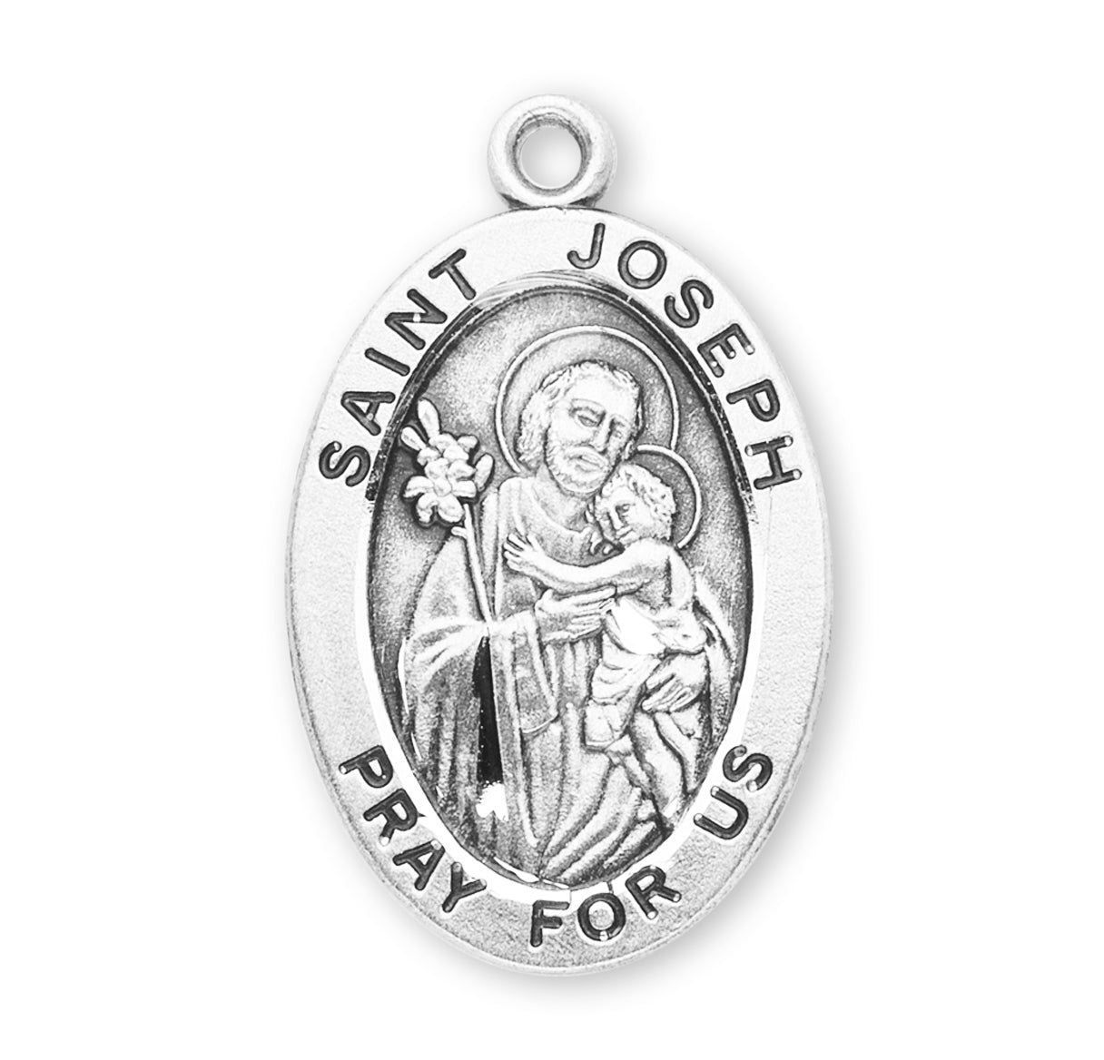 Patron Saint Joseph Oval Sterling Silver Medal