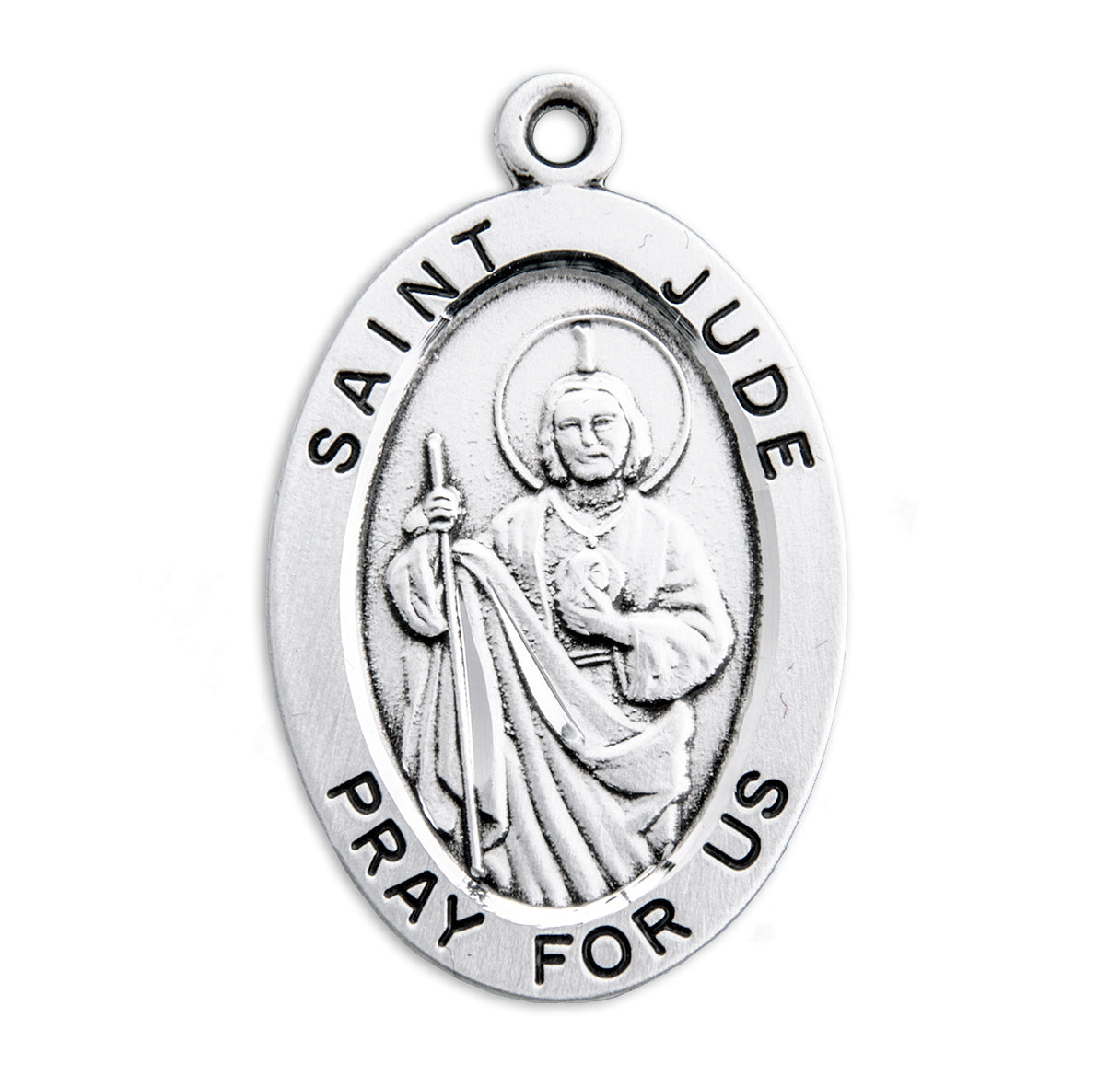 Patron Saint Jude Oval Sterling Silver Medal