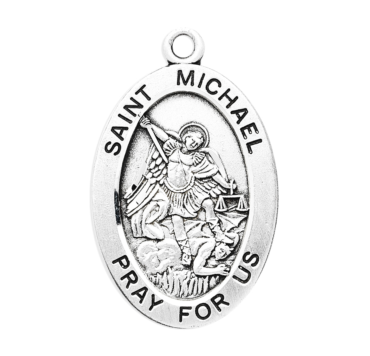 Patron Saint Michael Gold Over Sterling Silver Oval Medal