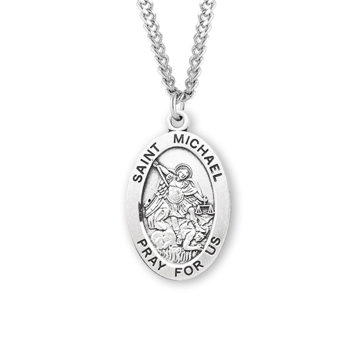 Patron Saint Michael Gold Over Sterling Silver Oval Medal