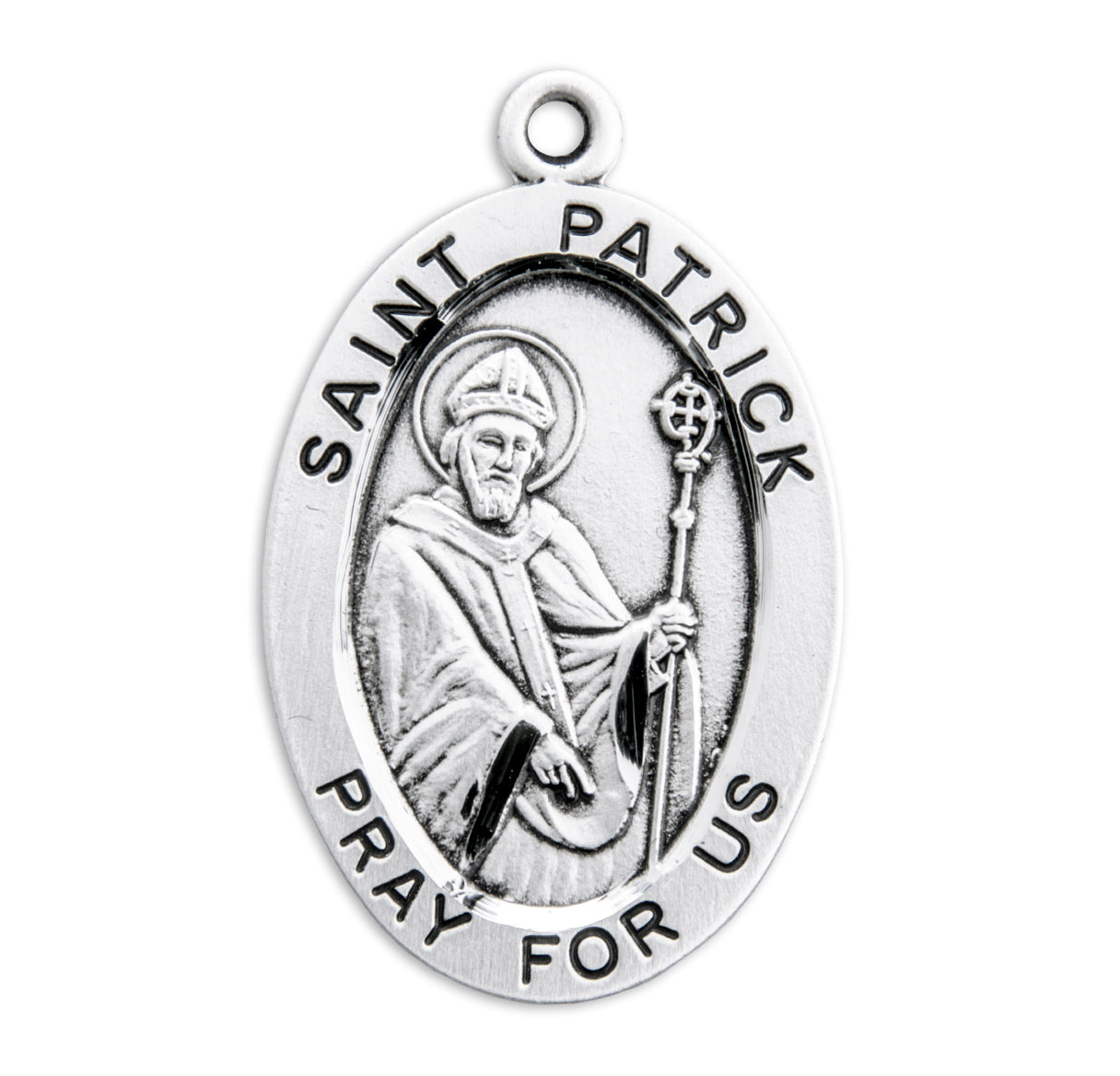 Patron Saint Patrick Oval Sterling Silver Medal