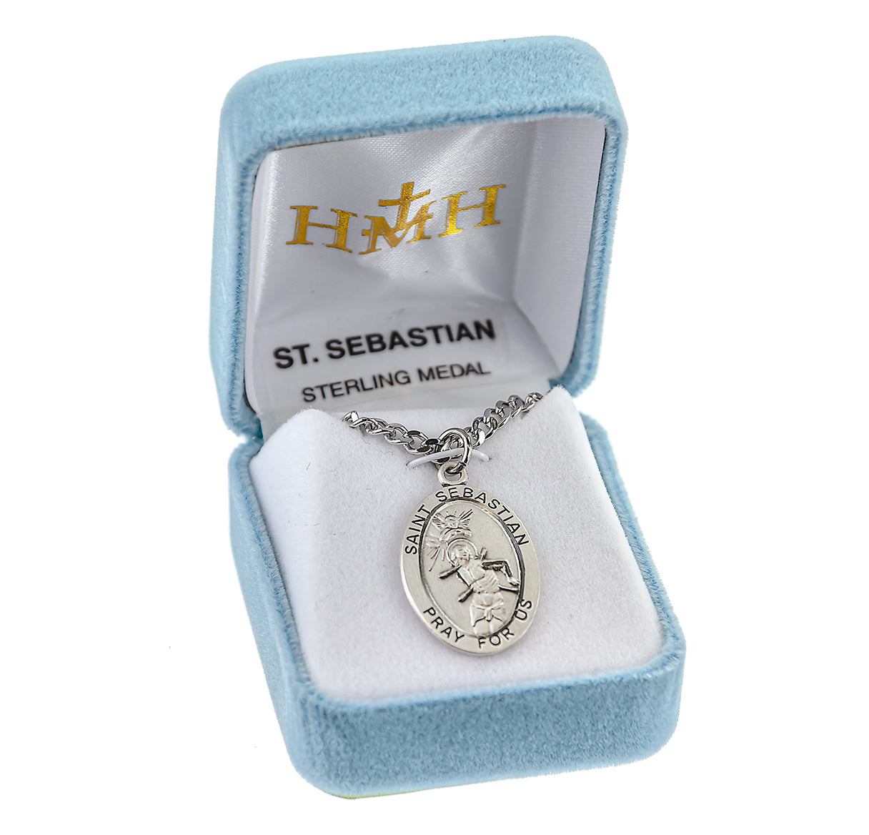 Patron Saint Sebastian Oval Sterling Silver Medal