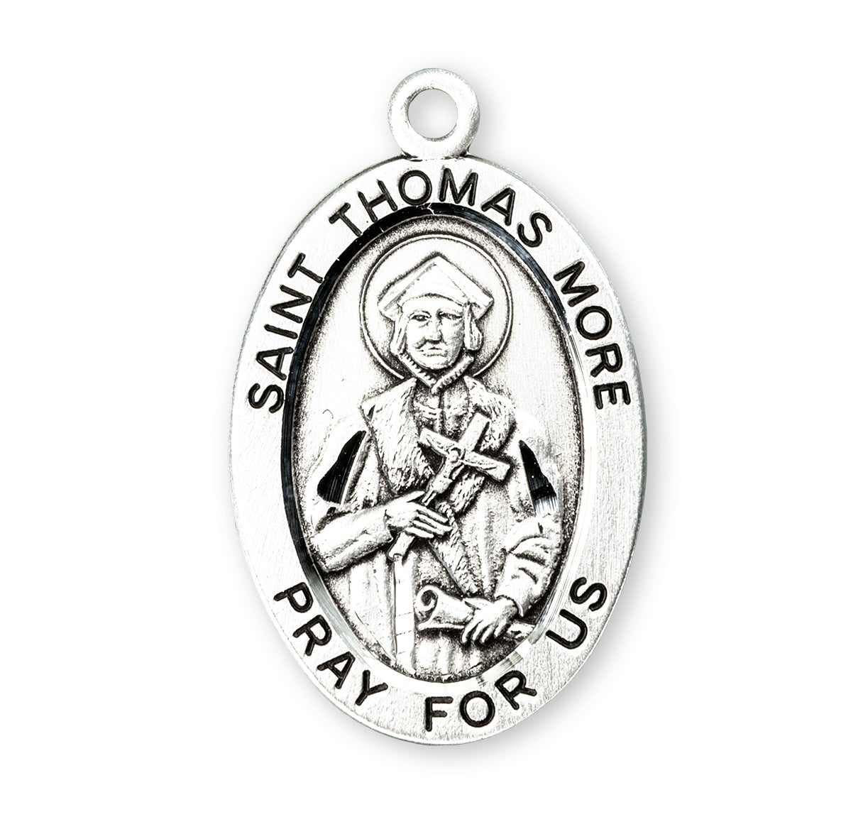 Patron Saint Thomas More Oval Sterling Silver Medal