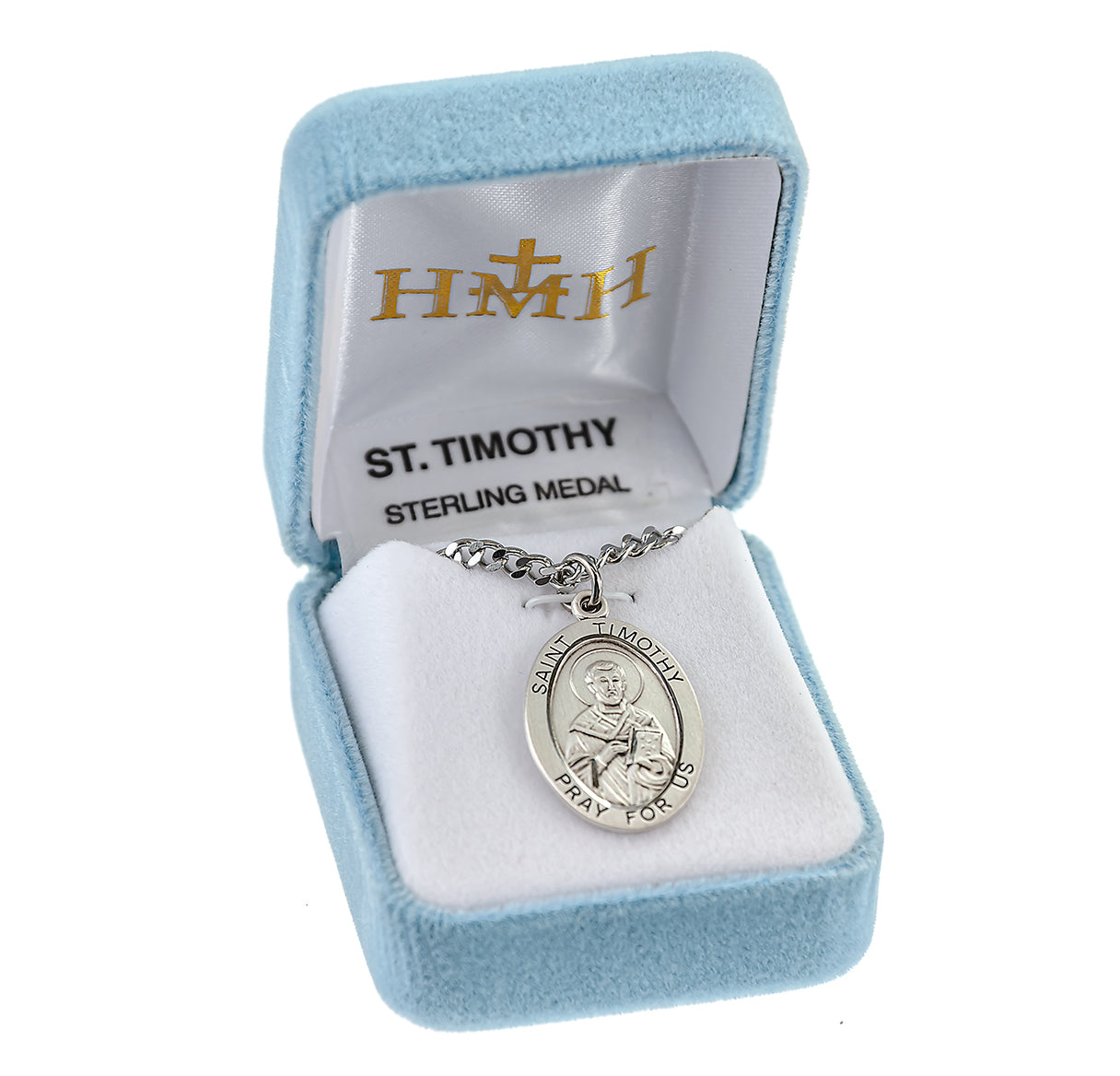 Patron Saint Timothy Oval Sterling Silver Medal