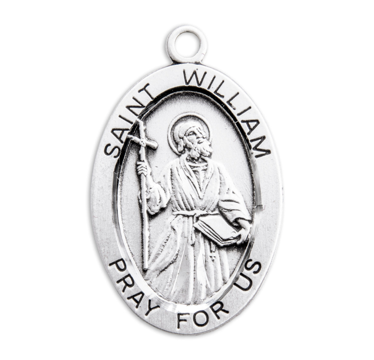 Patron Saint William Oval Sterling Silver Medal