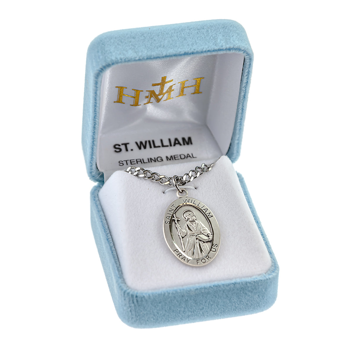 Patron Saint William Oval Sterling Silver Medal