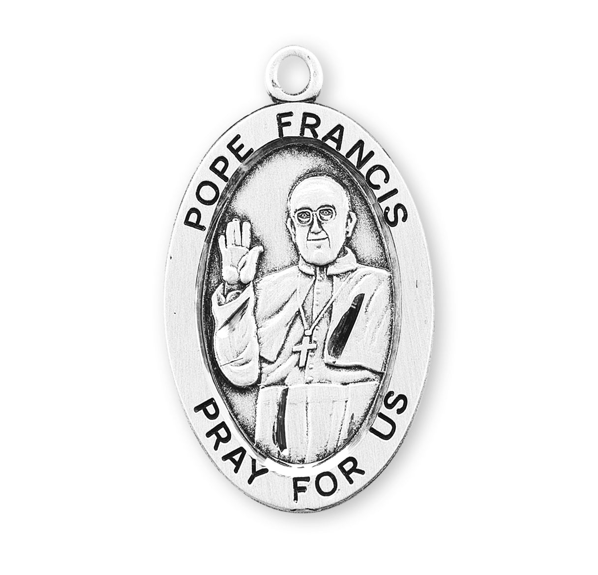 Pope Francis Oval Sterling Silver Medal