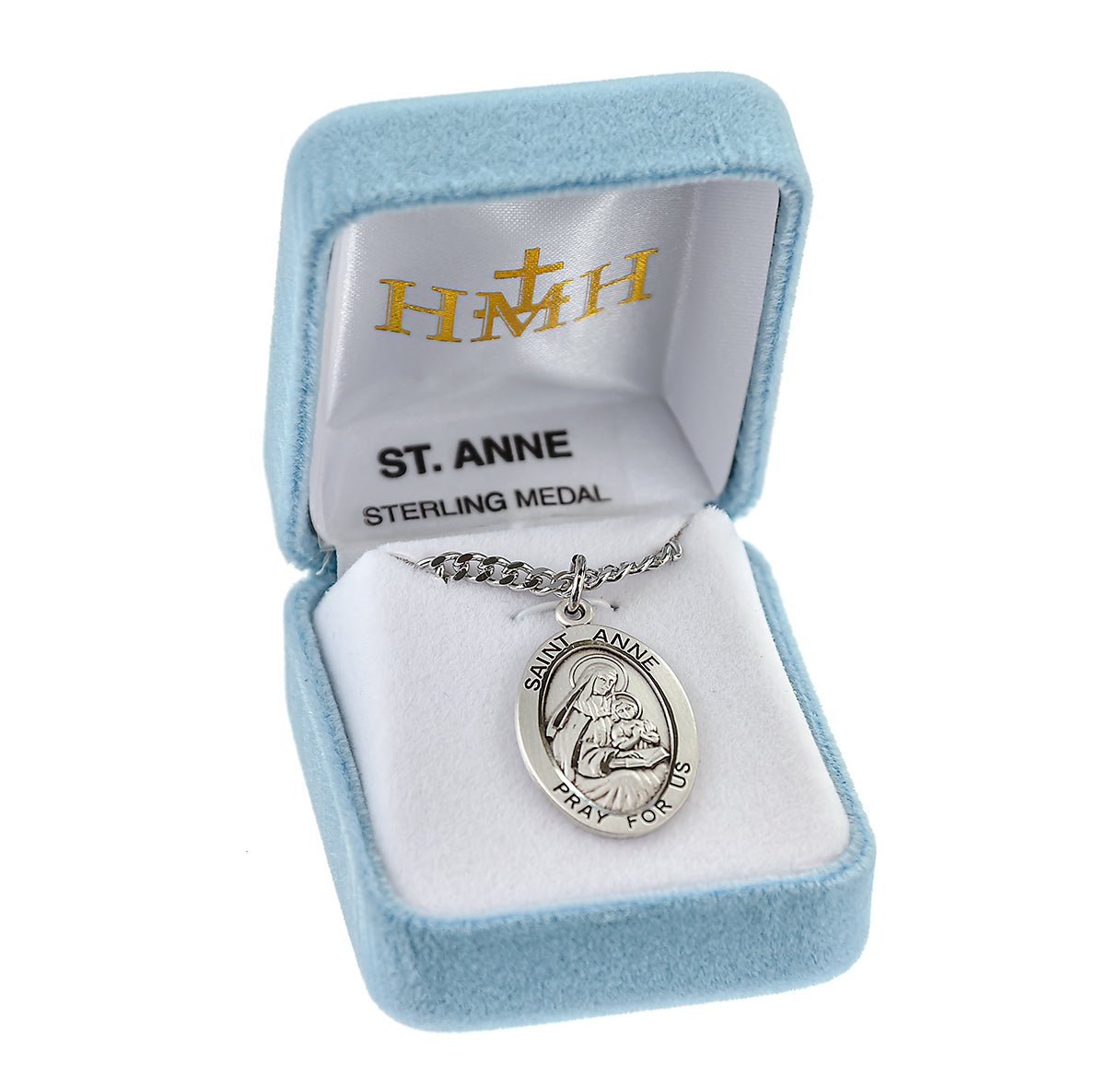 Patron Saint Anne Oval Sterling Silver Medal