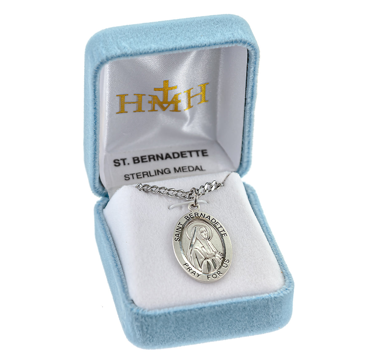 Patron Saint Bernadette Oval Sterling Silver Medal