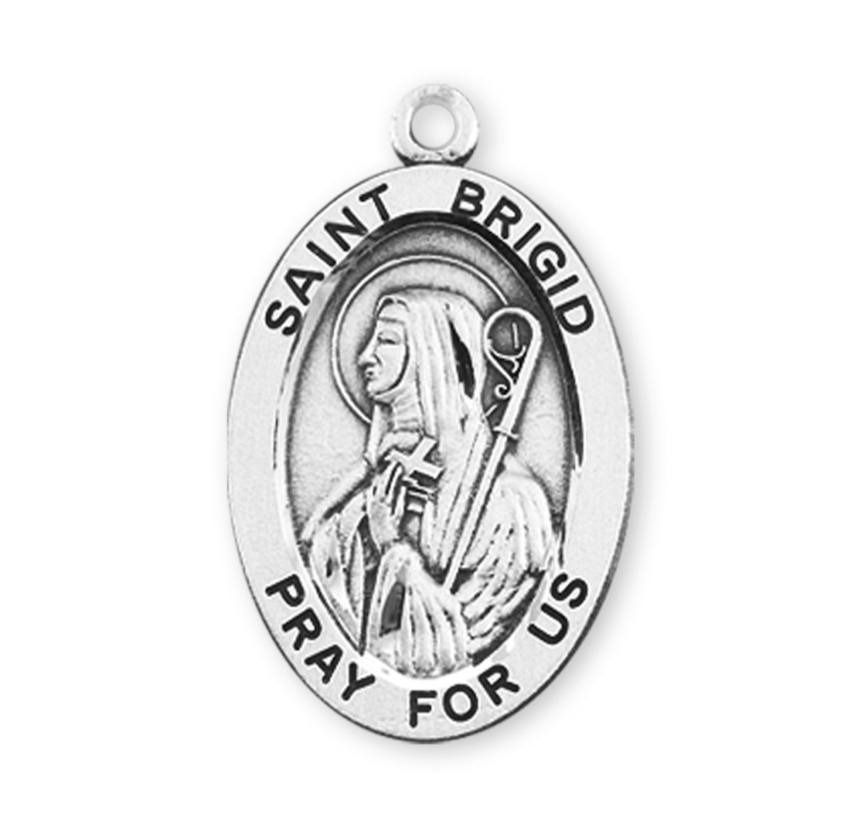 Patron Saint Brigid Oval Sterling Silver Medal