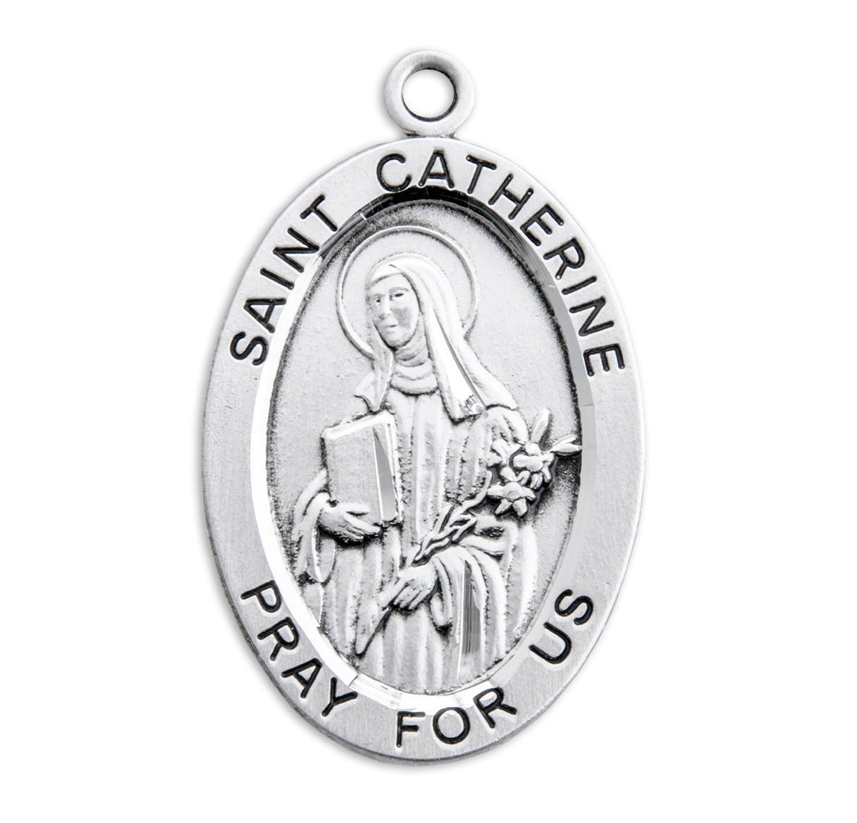 Patron Saint Catherine of Siena Oval Sterling Silver Medal