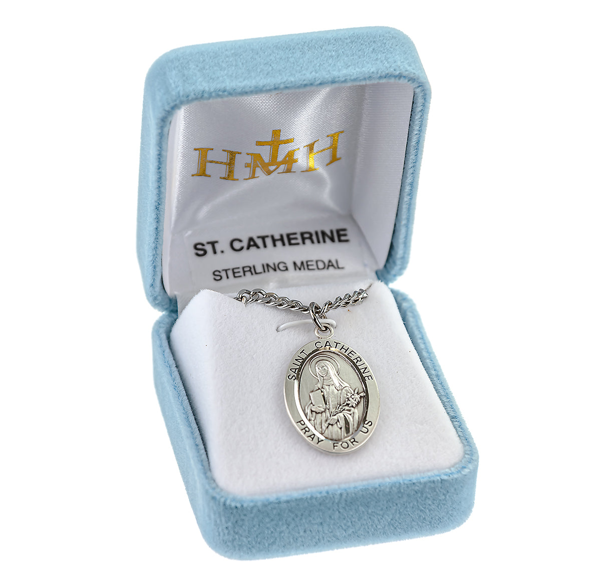 Patron Saint Catherine of Siena Oval Sterling Silver Medal