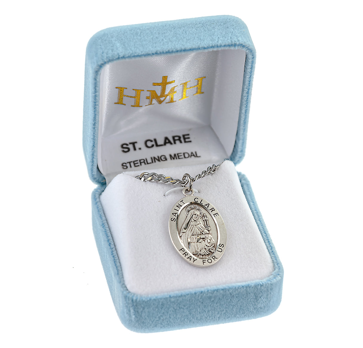 Patron Saint Clare Oval Sterling Silver Medal