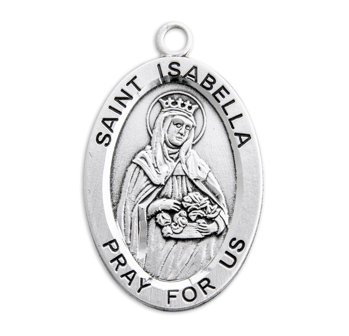 Patron Saint Isabella Oval Sterling Silver Medal