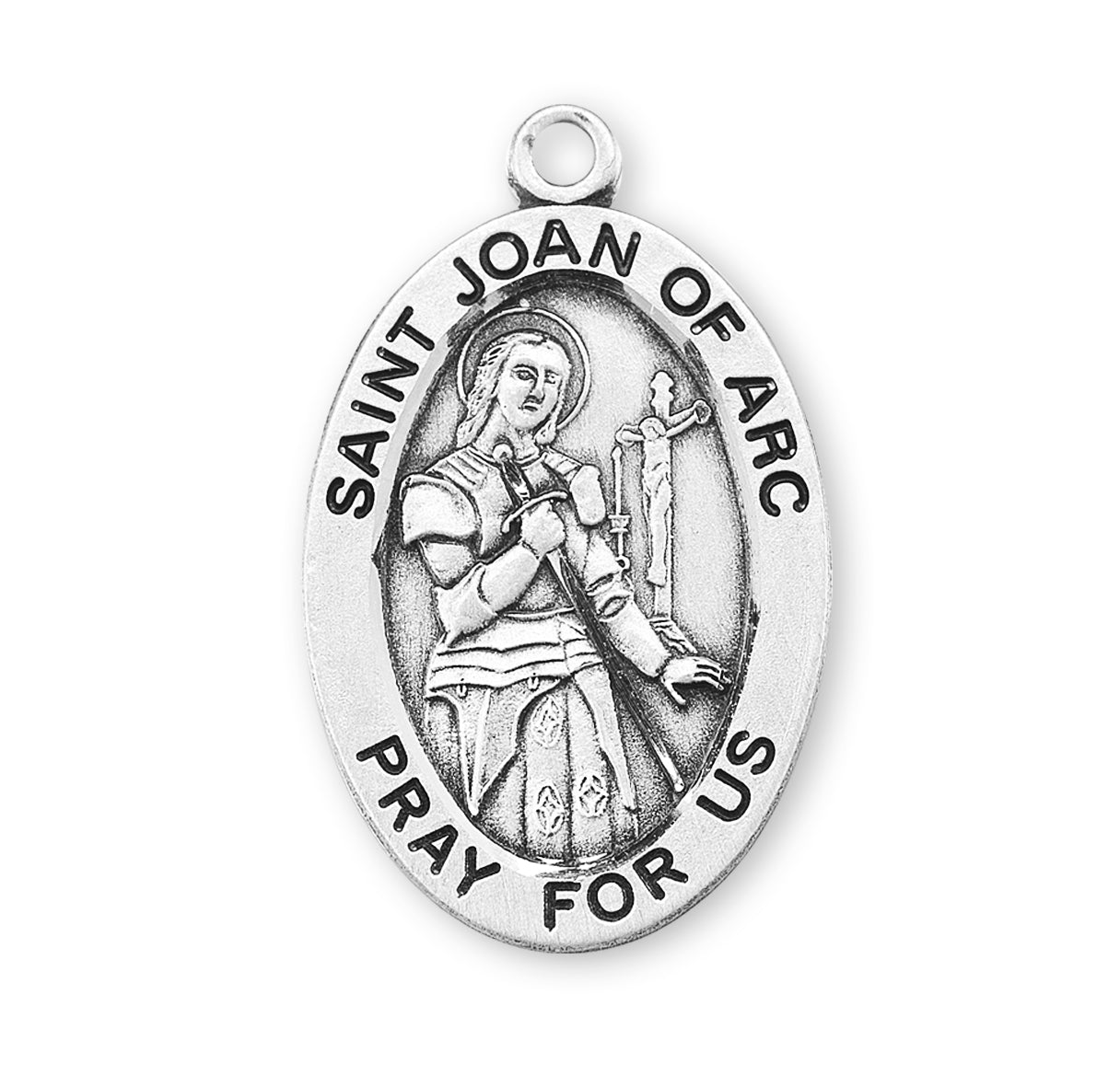 Patron Saint Joan of Arc Oval Sterling Silver Medal